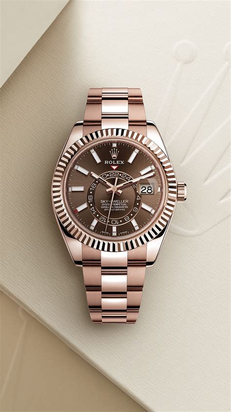 rolex rose gold skydweller|rolex sky dweller everose gold.